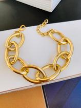 Pulseiras folheadas pulseira de correntes elos G tendência Maximalismo Pulseiras folheadas pulseira de correntes elos G tendência Maximalismo