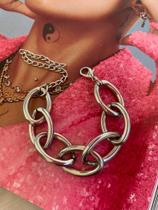 Pulseiras folheadas pulseira de correntes elos G tendência Maximalismo Pulseiras folheadas pulseira de correntes elos G tendência Maximalismo