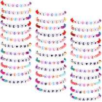 Pulseiras Friendship Cunno Kids 36 peças para meninas de 17 cm de comprimento