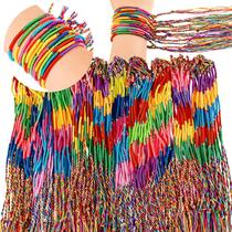 Pulseiras Friendship Henoyso, 300 peças, feitas à mão, em cores variadas