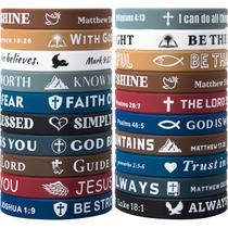 Pulseiras IDREAMBAND Bible Verse, 20 peças de silicone Jesus