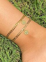 Pulseiras iniciais de tornozelo para mulheres carta de ouro tornozeleira de prata