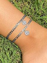 Pulseiras iniciais de tornozelo para mulheres carta de ouro tornozeleira de prata