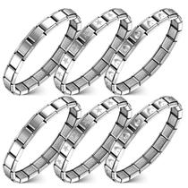 Pulseiras italianas Huquary Shiny 9mm em aço inoxidável Pulseiras italianas Huquary Shiny 9mm em aço inoxidável