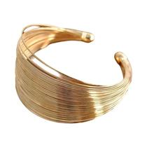 Pulseiras Largas Vintage Em Camadas Douradas Para Mulheres, Braceletes Abertos Em Geometria,