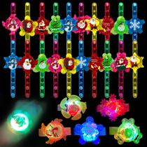 Pulseiras LED Fidget Spinner Jofan Christmas, pacote com 24 unidades para crianças Pulseiras LED Fidget Spinner Jofan Christmas, pacote com 24 unidades para crianças