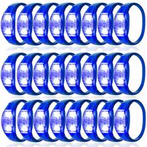 Pulseiras LED Glow Dhseinat Sound Activated 24 unidades azuis Pulseiras LED Glow Dhseinat Sound Activated 24 unidades azuis