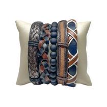 Pulseiras Liderança Masculinas De Couro Kit C/5 Pulseiras Liderança Masculinas De Couro Kit C/5