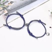 Pulseiras liga casal atração magnética bola pulseira criativa azul safira