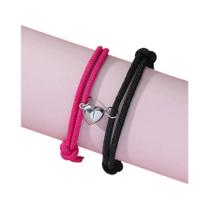 Pulseiras Magnéticas Pretas E Brancas Para Casais, Pacote Com 2, Cordão De Mão, Amor, Moda,