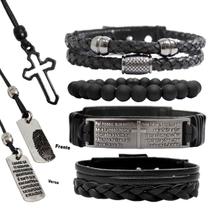 Pulseiras Masculinas Kit C/04 PAI NOSSO + 2 Colares Top de Linha Pulseiras Masculinas Kit C/04 PAI NOSSO + 2 Colares Top de Linha