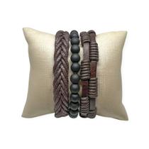 Pulseiras Matheus & Kauan Masculinas De Couro Kit C/3 Pulseiras Matheus & Kauan Masculinas De Couro Kit C/3