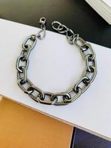 Pulseiras Maxi banhadas a Ródio Negro Pulseiras de correntes Unissex