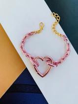 Pulseiras Maxi banhadas pulseiras azul e rosa com pingente de coração Barbie Core