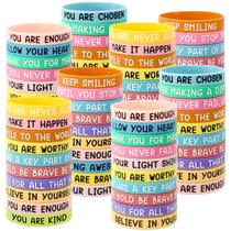 Pulseiras motivacionais de silicone JUNEBRUSHS 120 unidades para crianças