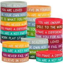 Pulseiras motivacionais de silicone JUNEBRUSHS 64 unidades Macaron