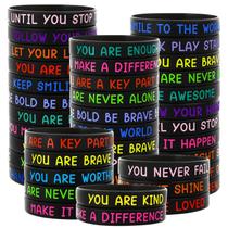 Pulseiras motivacionais de silicone JUNEBRUSHS 64 unidades para crianças Pulseiras motivacionais de silicone JUNEBRUSHS 64 unidades para crianças