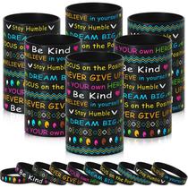 Pulseiras motivacionais Morcheiong 100 peças de silicone pretas