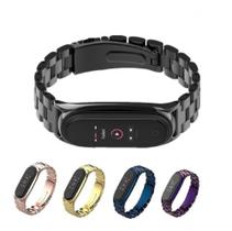 Pulseiras NSmart em aço 3 elos compatível com MI Band 4 ou 3 + Película