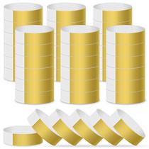 Pulseiras para eventos ASTARON, 400 unidades, papel dourado, impermeável