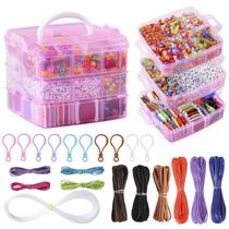 Pulseiras para fazer kits de miçangas Peirich com fio dental bordado de 44 cores