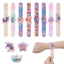 Pulseiras Party Favor Little World Slap, 8 peças de unicórnio brilhante