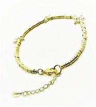 Pulseiras Pérolas Mini E Canutilhos Banho Ouro 18k 1897 Pulseiras Pérolas Mini E Canutilhos Banho Ouro 18k 1897
