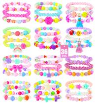 Pulseiras PinkSheep para meninas de 2 a 7 anos, 36 peças de joalheria Pulseiras PinkSheep para meninas de 2 a 7 anos, 36 peças de joalheria