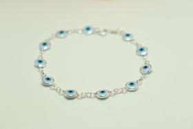 Pulseiras Prata Legitima 925 Olho Grego Branco Pulseiras Prata Legitima 925 Olho Grego Branco