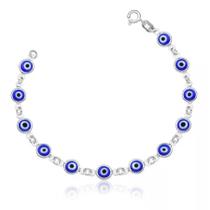 Pulseiras Prata Original Modelo Olho Grego Azul Turco