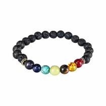 Pulseiras pulseira chakra com detalhes dourados Pulseiras pulseira chakra com detalhes dourados