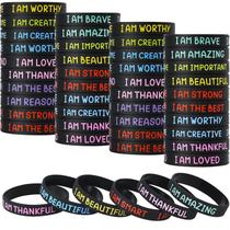 Pulseiras QEERBSIN Inspirational Silicone Pulseiras x60 Pulseiras QEERBSIN Inspirational Silicone Pulseiras x60