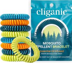 Pulseiras Repelentes de Mosquitos Impermeáveis - Sem DEET - 10 unidades - Cliganic