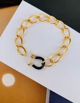 Pulseiras Semi Joia com Mosquetão ferradura fecho frontal esmaltado