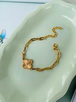 Pulseiras Semi Joia Verniz Italiano Trevo com Zircônia