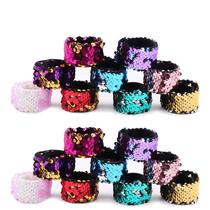 Pulseiras Slap Childom, pacote com 20 pingentes reversíveis em 2 cores