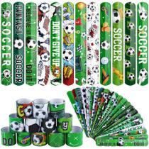 Pulseiras Snap Durony Soccer, 48 peças, pulseiras de PVC e ferro