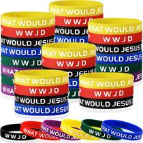 Pulseiras Sumind WWJD, borracha de silicone, 36 peças Pulseiras Sumind WWJD, borracha de silicone, 36 peças