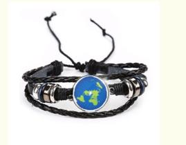 Pulseiras Terra Plana Firmamento Mapa Da Terra Geográfico