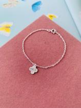 Pulseiras Tornozeleiras Semi Joia Prata 925 Verniz Diamond modelo flor Trevo tendência Virginia Pulseiras Tornozeleiras Semi Joia Prata 925 Verniz Diamond modelo flor Trevo tendência Virginia