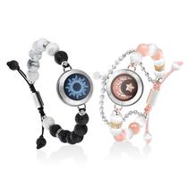 Pulseiras TOTWOO Long Distance Touch para casais com pedras preciosas