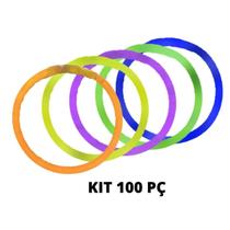 Pulseiras tubo neon Kit com 100 peças