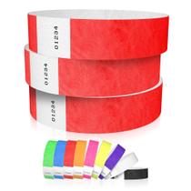 Pulseiras Tyvek Neon Vermelho Wristco 600 unidades, invioláveis Pulseiras Tyvek Neon Vermelho Wristco 600 unidades, invioláveis
