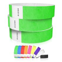 Pulseiras Tyvek Verde Neon Wristco, pacote com 600 unidades, invioláveis