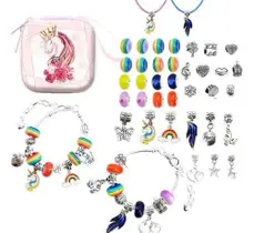 Pulseiras Unicornio Com Extensor Berloques Colares Bolsinha