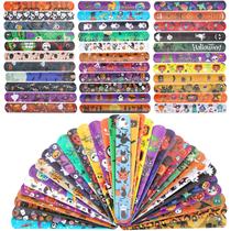 Pulseiras WIQEDOHA Halloween Slap, 120 unidades, 60 designs