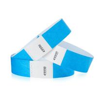 Pulseiras WristCo Neon Blue Tyvek 5,000 para eventos Pulseiras WristCo Neon Blue Tyvek 5,000 para eventos