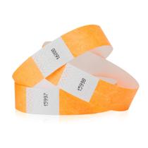 Pulseiras WristCo Neon Orange Tyvek 1.000 para eventos