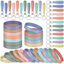Pulsera Ecation de Silicona con Versículos Bíblicos Motivacionales 48 piezas
