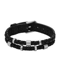 Pulsera Fossil JF04473040 Acero Inoxidable y Cuero Negro Pulsera Fossil JF04473040 Acero Inoxidable y Cuero Negro